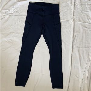 Navy Athleta Crops with Side Pockets- Size S